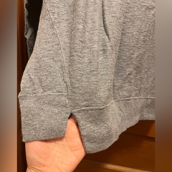 Vince Grey Cotton Sweater Top Boxy Relaxed Fit Drop Shoulder Dolman Sleeve Shirt - Picture 5 of 5